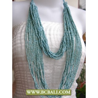 Cute 2 Layer Turqouise Beads Multi Strand Necklaces